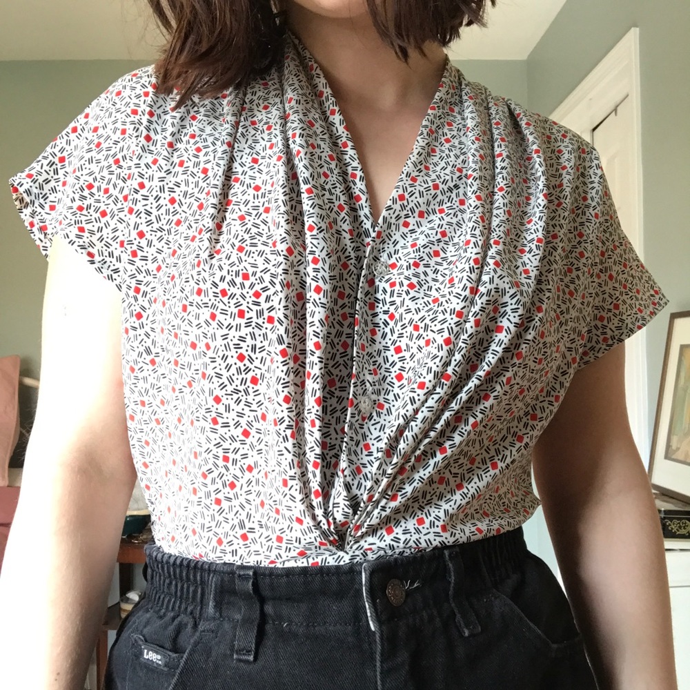 Vintage Button Down With Funky Pattern - image 4
